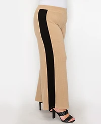 Coin 1804 Plus Textured Rib Side Contrast Pants