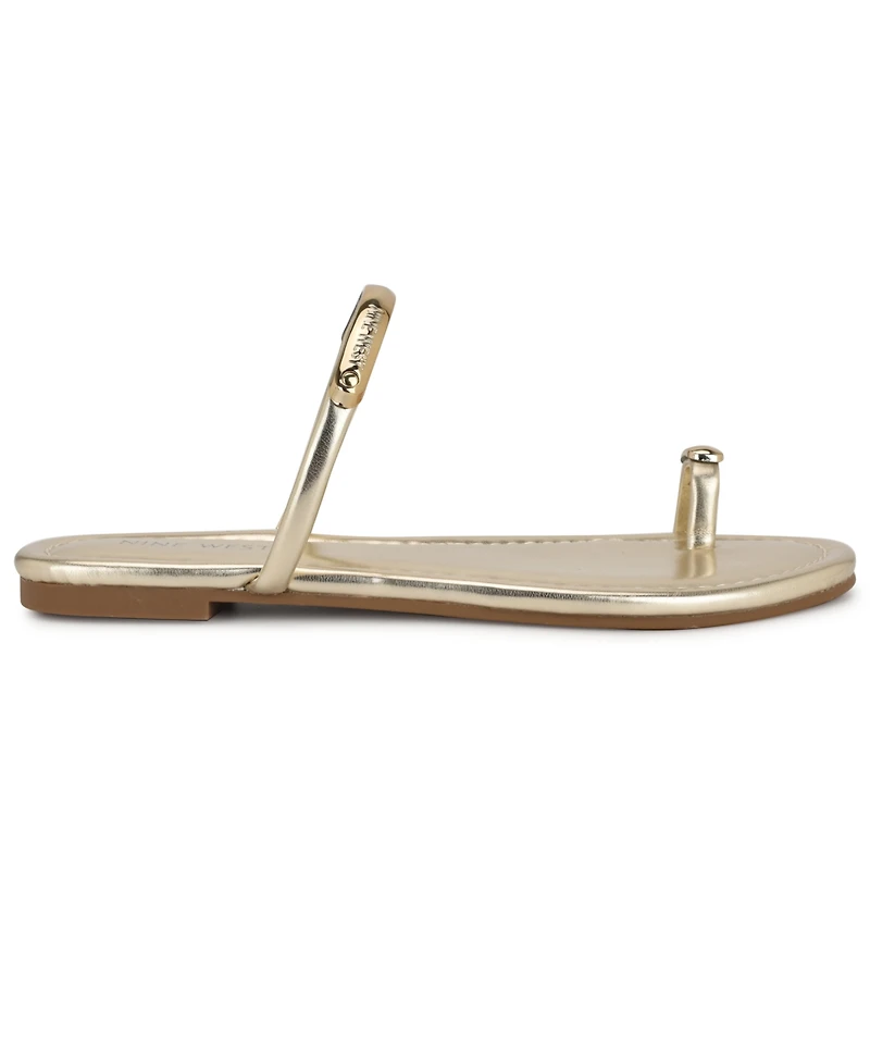 Nine West Women's Balon Strappy Toe Loop Flat Sandals