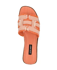 Nine West Women's Germanny Frayed Flat Slide Sandals