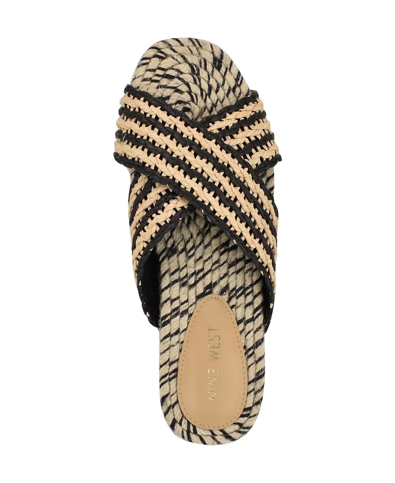 Nine West Women's Animay Woven Slip-On Flat Sandals
