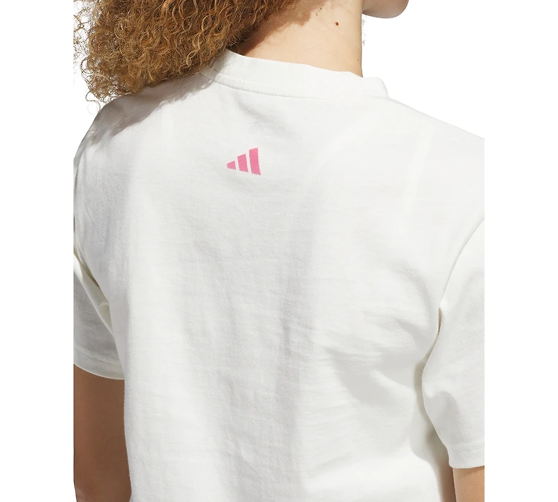 adidas Women's Cotton Bow Logo-Graphic Crewneck T-Shirt