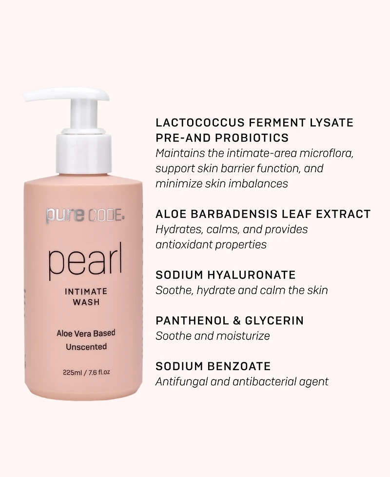 Purecode Pearl Probiotic Aloe Vera-Based-Unscented Intimate Wash