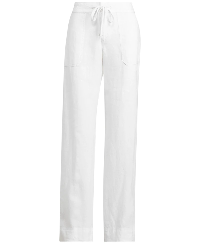 Lauren Ralph Wide-Leg 100% Linen Pants