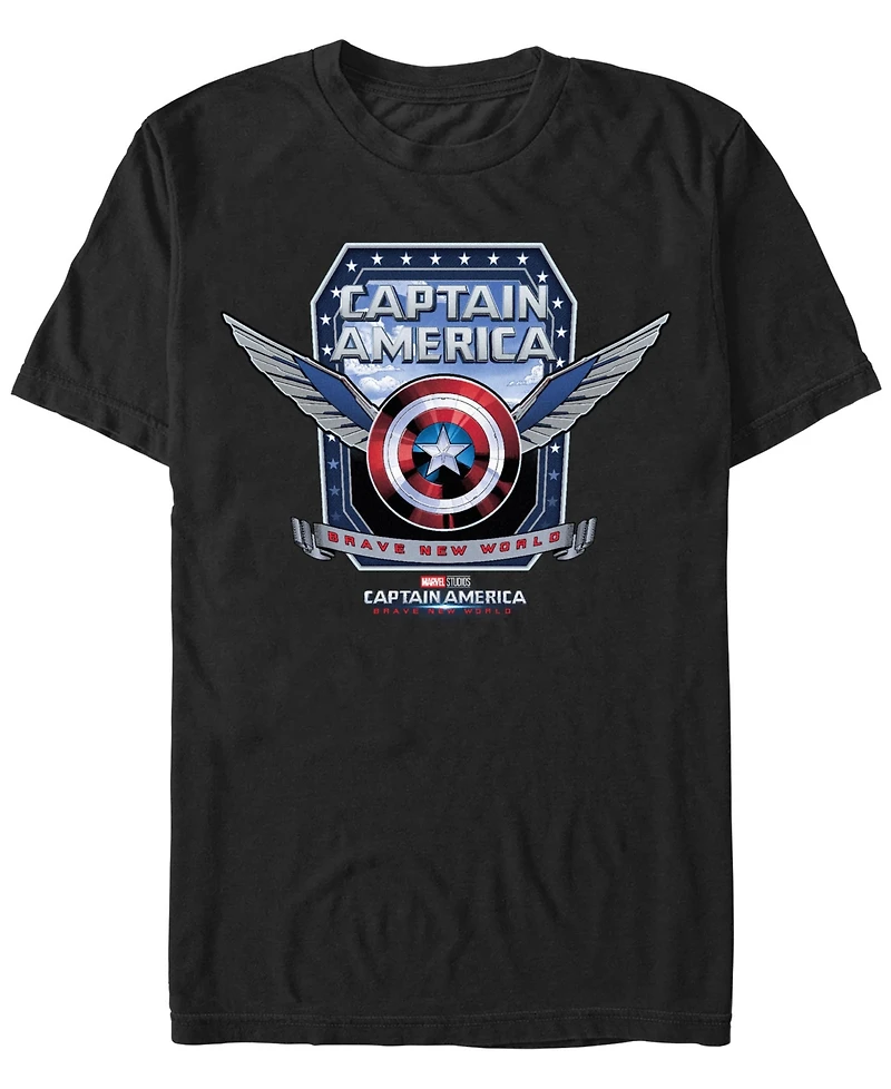 Marvel Men's Captain America Shield Wings Short Sleeve T-Shirt