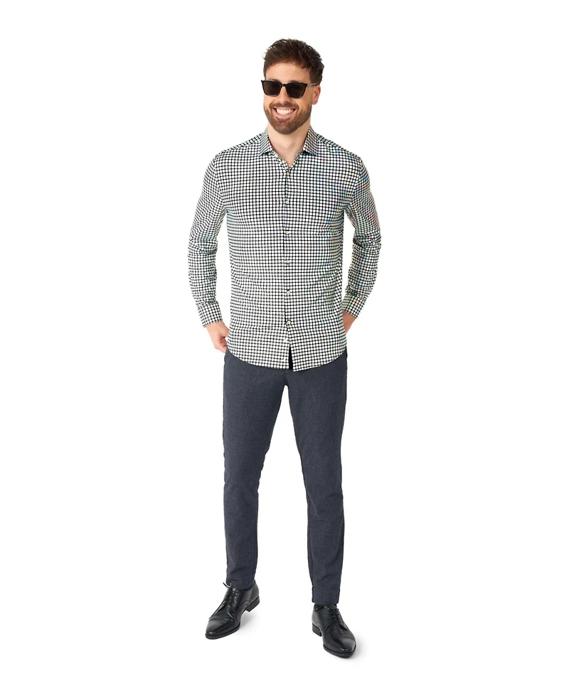 OppoSuits Men's Shirt - Long Sleeve Shiny Snake Gold