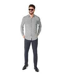 OppoSuits Men's Shirt - Long Sleeve Shiny Snake Gold