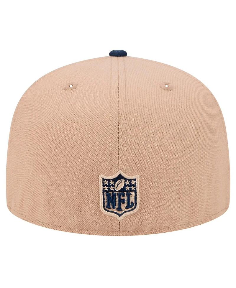 New Era Men's Tan New England Patriots Logo Main 59FIFTY Fitted Hat
