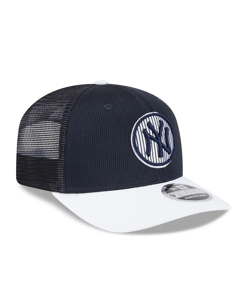 New Era Men's Navy/White New York Yankees 2025 Batting Practice 9SEVENTY Stretch-Snap Trucker Hat