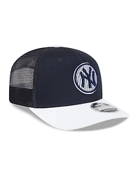 New Era Men's Navy/White New York Yankees 2025 Batting Practice 9SEVENTY Stretch-Snap Trucker Hat