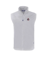 Cutter & Buck Men's Gray Ohio State Buckeyes Primary Logo Charter Eco Full-Zip Vest