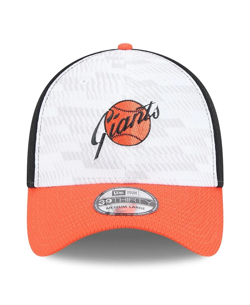 New Era Men's Black/Orange San Francisco Giants 2025 Mlb Clubhouse 39THIRTY Flex Hat