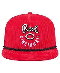 New Era Men's Red Cincinnati Reds Full Circle Corduroy Golfer Adjustable Hat