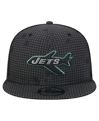 New Era Men's Black New York Jets Midnight Ink Pop Outline 9FIFTY Snapback Hat