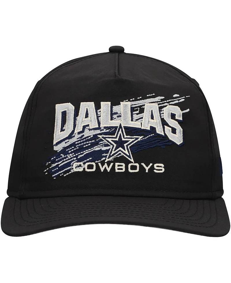 New Era Men's Black Dallas Cowboys Throwback Brush Golfer Snapback Hat
