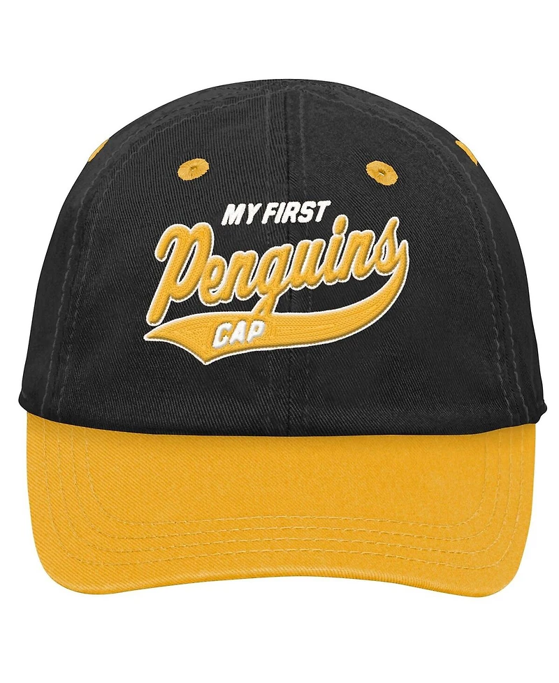 Outerstuff Baby Boys and Girls Black Pittsburgh Penguins My First Tail Sweep Slouch Flex Hat