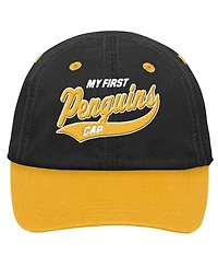 Outerstuff Baby Boys and Girls Black Pittsburgh Penguins My First Tail Sweep Slouch Flex Hat