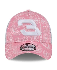 New Era Men's Pink Austin Dillon 9FORTY A-Frame Trucker Paisley Adjustable Hat