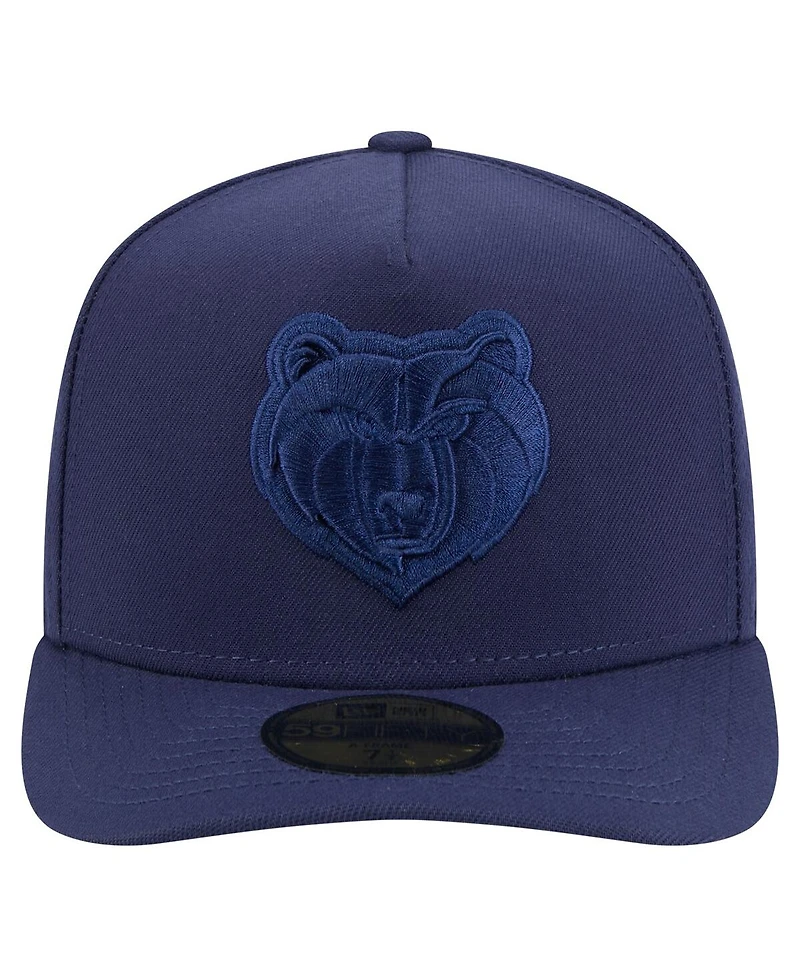 New Era Men's Navy Memphis Grizzlies Colorpack A-Frame Pinch Front 59FIFTY Fitted Hat