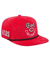 New Era Men's Red Cincinnati Reds Full Circle Corduroy Golfer Adjustable Hat
