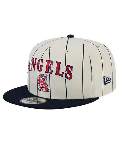New Era Men's White California Angels Jersey Pinstripe 9FIFTY Snapback Hat