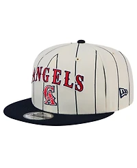 New Era Men's White California Angels Jersey Pinstripe 9FIFTY Snapback Hat