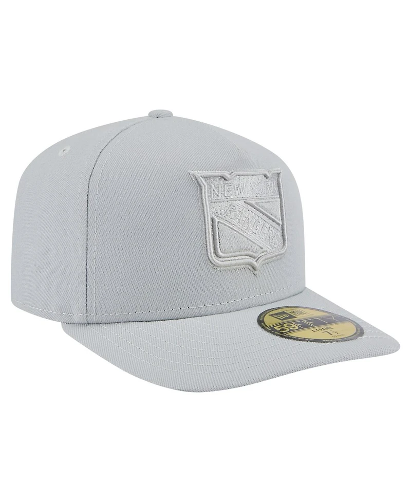 New Era Men's Gray York Rangers Color Pack A-Frame 59FIFTY Fitted Hat