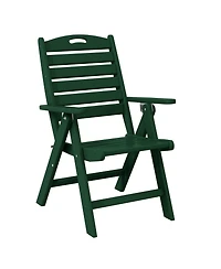 7-Piece Hdpe Rectangular Patio Dining Table Set with Foldable Chairs