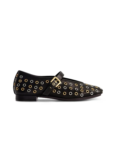 Bernardo Borden Grommet Mary Jane Flat