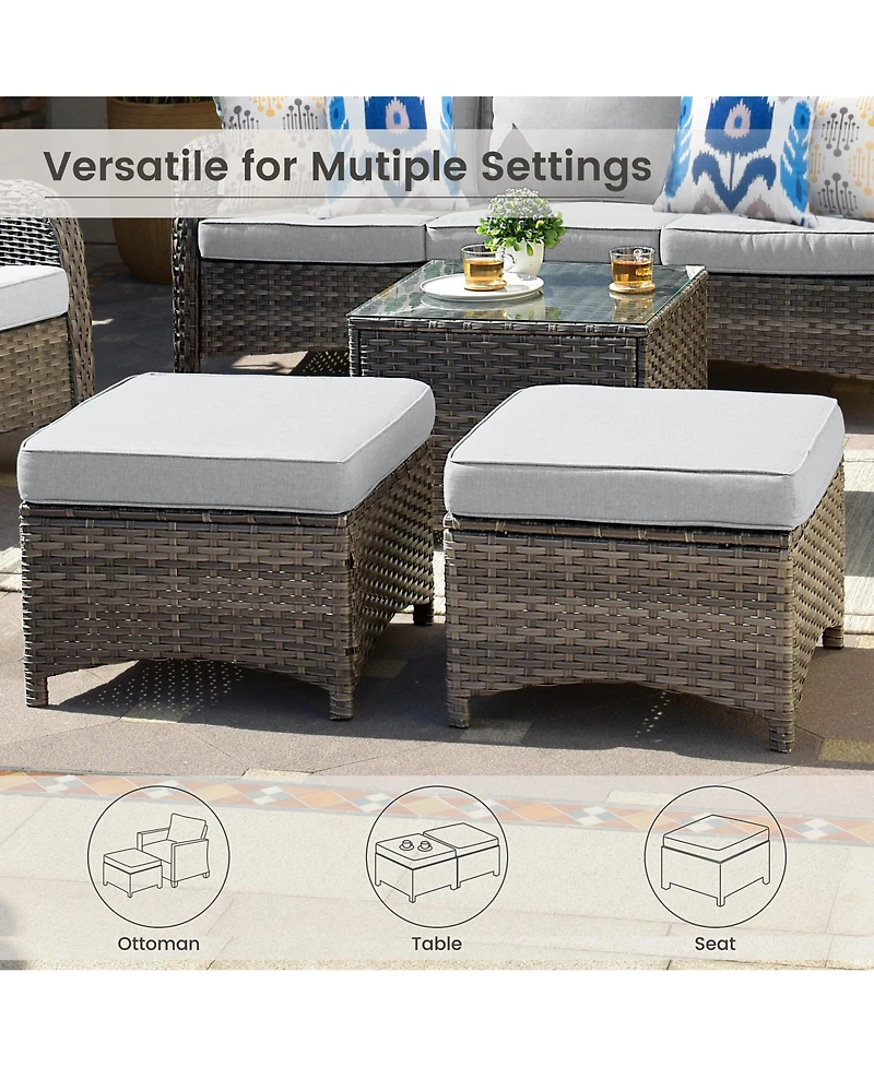 Xizzi 6 Pcs Outdoor Patio Furniture Set,High Back Sofa and Swivel Chairs Set