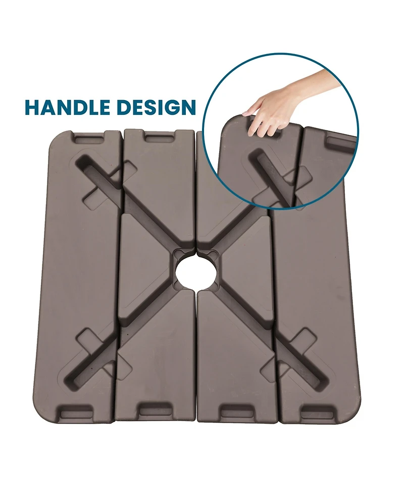 4 pcs Cantilever Umbrella Base Pe Square Market Patio Umbrella Base Outdoor Stand Weighted Base for Patio Umbrella