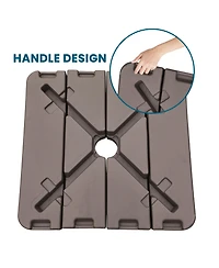 4 pcs Cantilever Umbrella Base Pe Square Market Patio Umbrella Base Outdoor Stand Weighted Base for Patio Umbrella