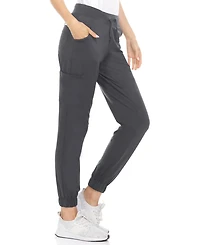 Medichic Women's Scrubs Mid Rise Six Pocket Yoga Scrub Joggers, Wine Large