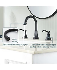 2 Handle Bathroom Faucet 3 Hole Sink with Pop-up Drain Vanity Faucets, Brushed Nickel