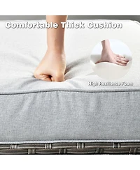 Xizzi Patio Furniture Sets Outdoor Swivel Rocking Chairs with 50,000 Btu Propane Fire Pit Table 7 Pieces All Weather Pe Wicker Conversation Sofa and M