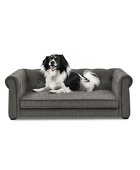 Elegant Rectangle Pet Bed for Medium and Large Dogs Dark grey
