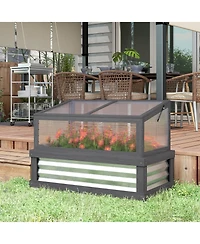 Outsunny Raised Garden Bed with Wooden Cold Frame