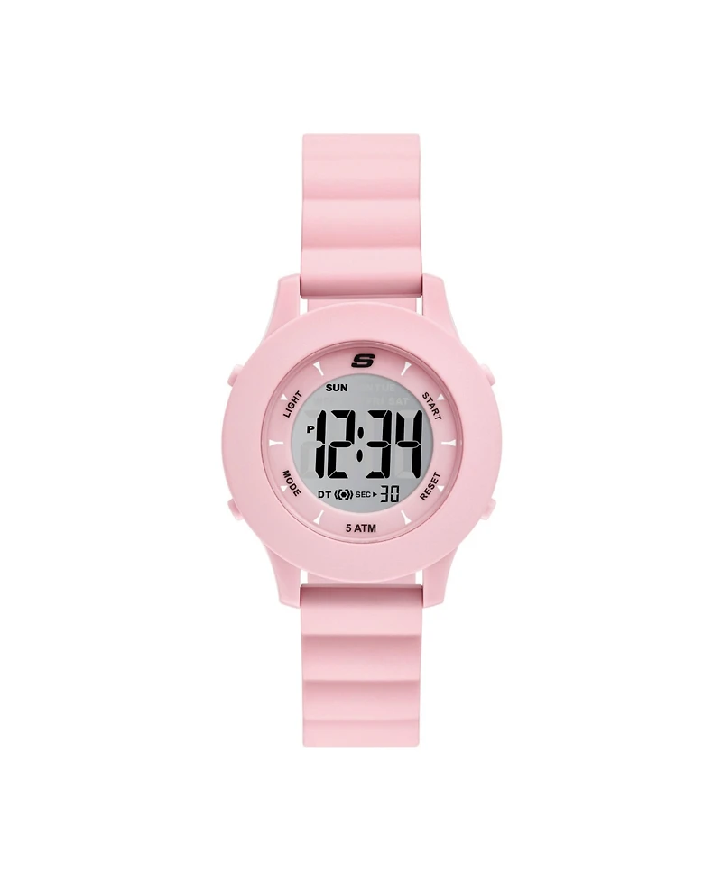 Skechers Women's Rosencrans Digital, Blush Polycarbonate Watch