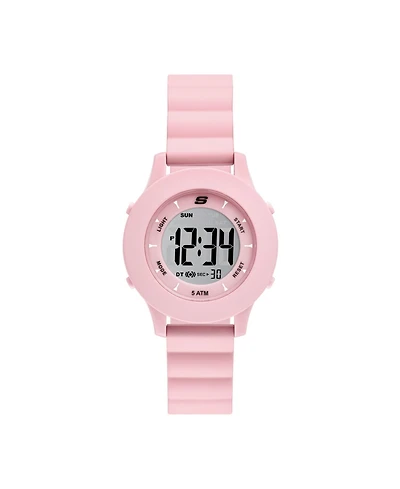Skechers Women's Rosencrans Digital, Blush Polycarbonate Watch