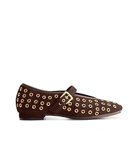 Bernardo Borden Grommet Mary Jane Flat