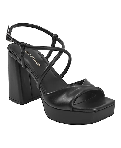 Marc Fisher Women's Glady Crisscross High Block Heel Platform Sandals
