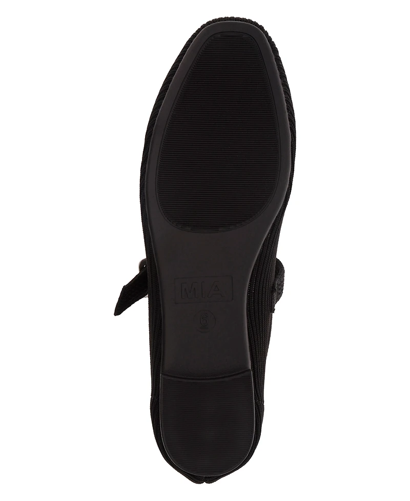 Mia Women's Brita Mary-Jane Round Toe Knit Flats