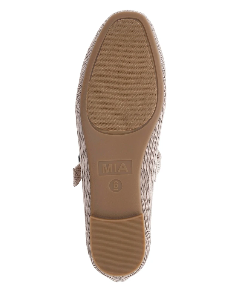 Mia Women's Brita Mary-Jane Round Toe Knit Flats