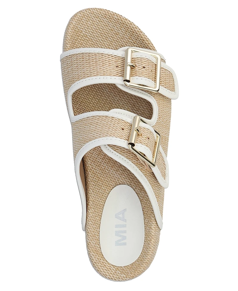 Mia Women's Gazell Double Buckle Slip-On Slide Sandals