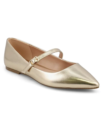 Mia Women's Aviba Mary-Jane Pointed Toe Flats