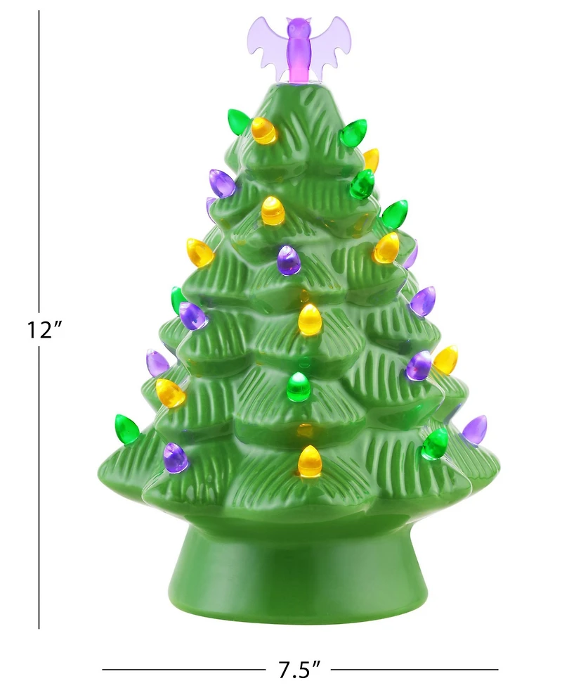 12" Halloween Tree with Bat Topper