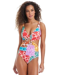 Bar Iii Women's Beachside Boheme Ring Monokini One-Piece Swimsuit, Exclusively at Macy's