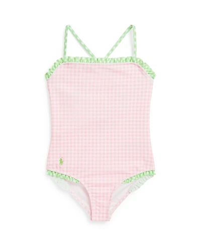 Polo Ralph Lauren Toddler and Little Girls Gingham Ruffled One-Piece Swimsuit