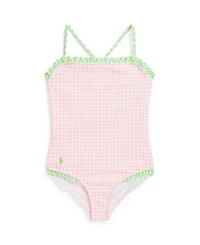 Polo Ralph Lauren Toddler and Little Girls Gingham Ruffled One-Piece Swimsuit