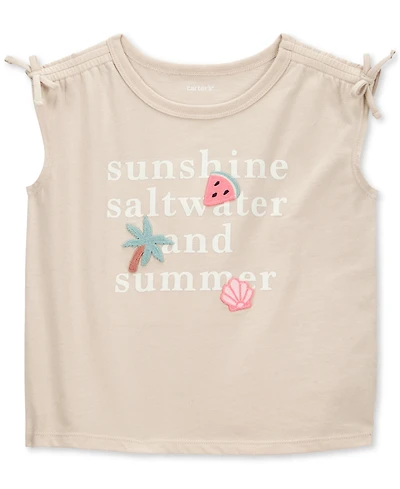 Carter's Toddler Girls Sunshine, Saltwater and Summer Graphic T-Shirt