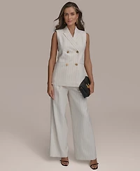 Donna Karan New York Women's Double-Breasted Pinstripe Vest
